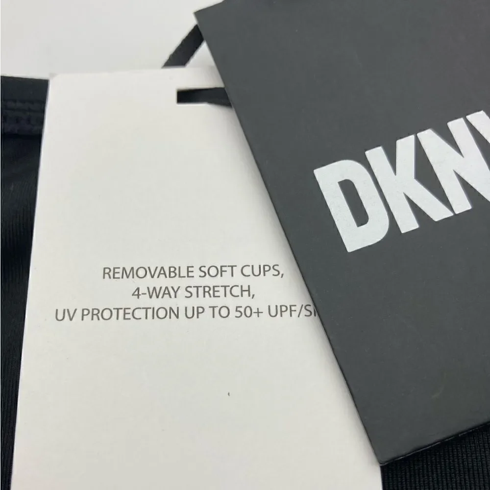 NWT DKNY Black One-Piece Swimsuit Size M/10 - Picture 10 of 12